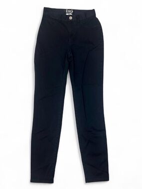 D&G Dolce & Gabbana Black Stretch Slim Pants